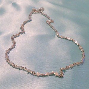 COOL JEWELS Silver Tone Star Link Chain Necklace